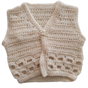 SilverdustUK Crochet Waistcoat Cream