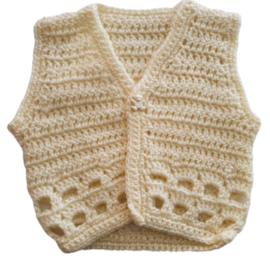 SilverdustUK Crochet Waistcoat Lemon Sparkle