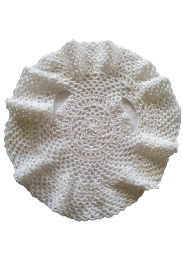 SilverdustUK Round Crochet Waistcoat White 4 Years