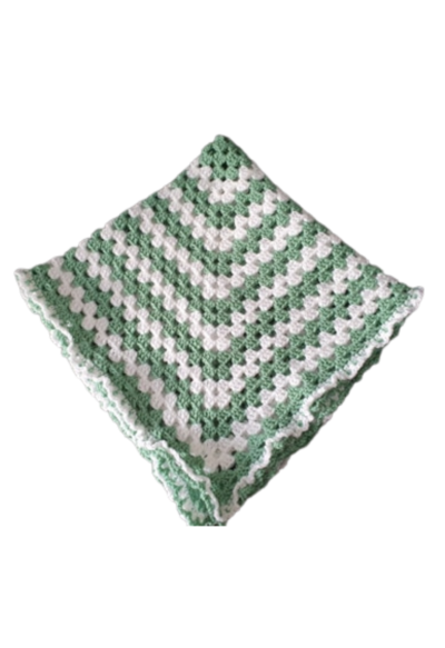 SilverdustUK Crochet Blanket & Giraffe Gift Set Green-White 4