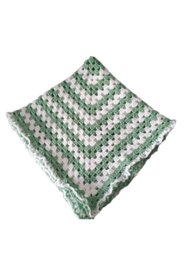 SilverdustUK Crochet Blanket & Giraffe Gift Set Green-White 4