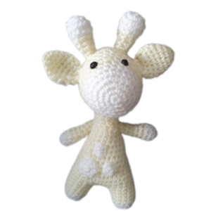 SilverdustUK Crochet Blanket & Giraffe Gift Set Yellow-White 2
