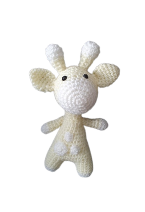 SilverdustUK Crochet Blanket & Giraffe Gift Set Yellow-White 2