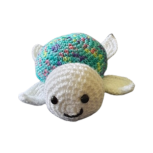 SilverdustUK Crochet Turtle Toy White-Green-Multi