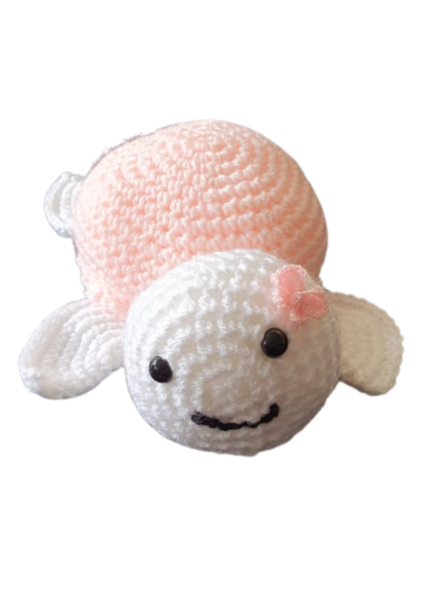 SilverdustUK Crochet Peachy Pink Turtle Toy