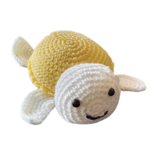 SilverdustUK Crochet Yellow Turtle with a Bow Toy