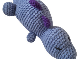 SilverdustUK Crochet Sleepy Baby Dinosaur Blue