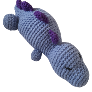 SilverdustUK Crochet Sleepy Baby Dinosaur Blue