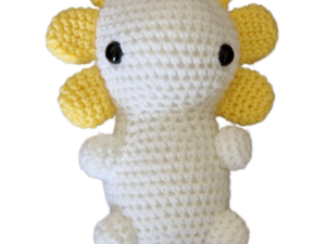 SilverdustUK Crochet Axolotl Toy White-Yellow