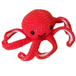 SilverdustUK Crochet Baby Octopus Toy Red