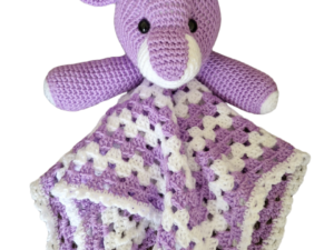 SilverdustUK Crochet Bunny Snuggle Blanket Purple