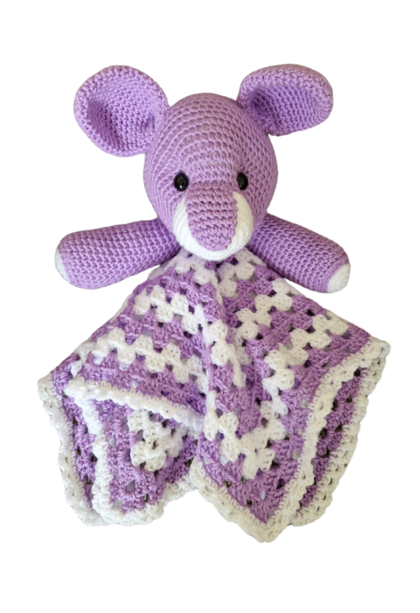 SilverdustUK Crochet Bunny Snuggle Blanket Purple