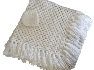 SilverdustUK Crochet Shawl & Hat White