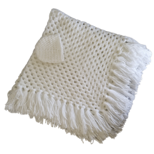 SilverdustUK Crochet Shawl & Hat White