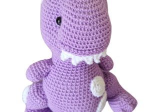 SilverdustUK Crochet Toothy Dinosaur Toy Purple