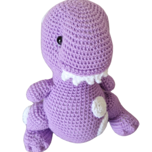 SilverdustUK Crochet Toothy Dinosaur Toy Purple