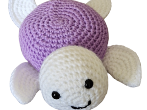SilverdustUK Crochet Turtle Toy Lilac-White