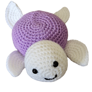 SilverdustUK Crochet Turtle Toy Lilac-White