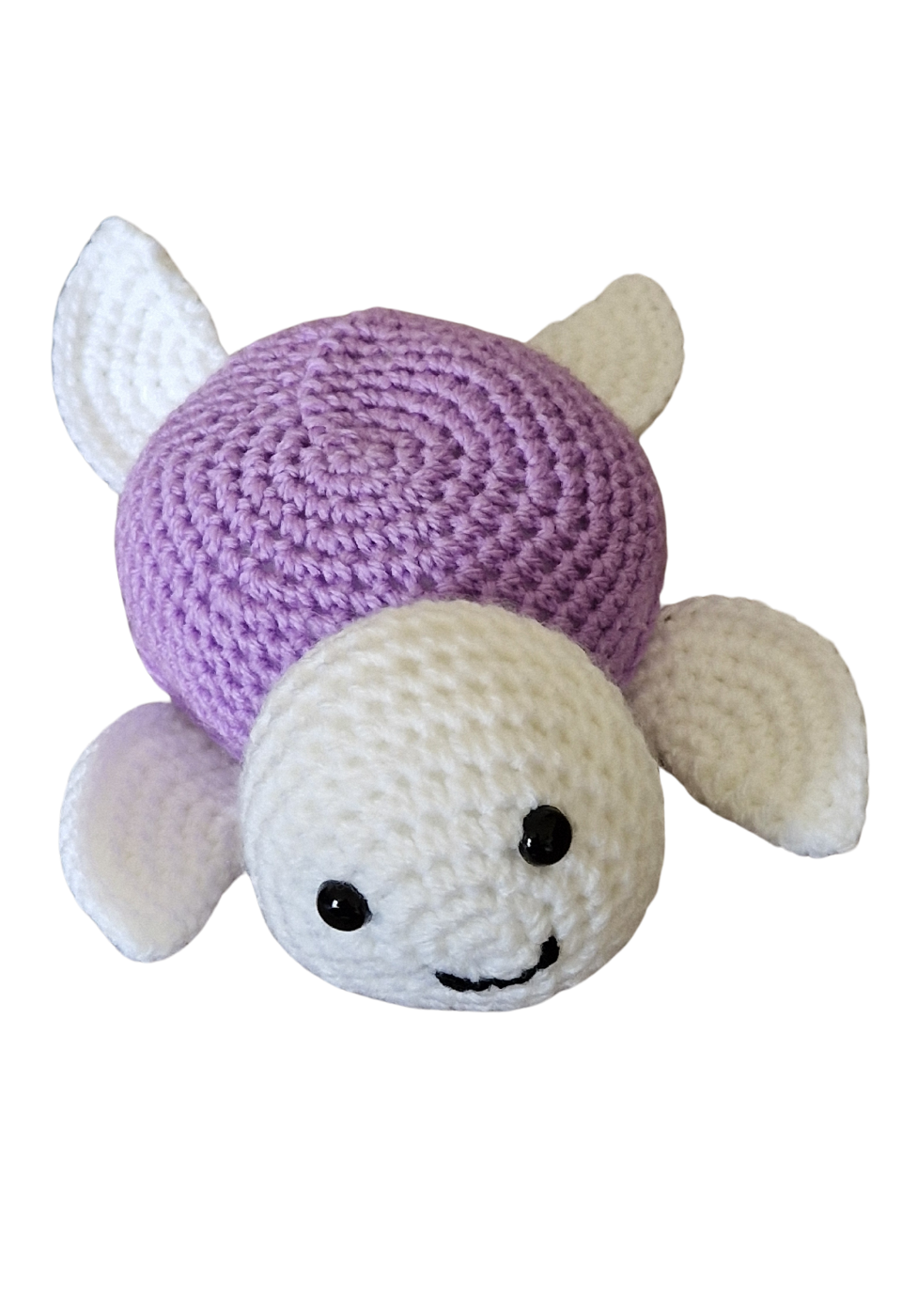 SilverdustUK Crochet Turtle Toy Lilac-White