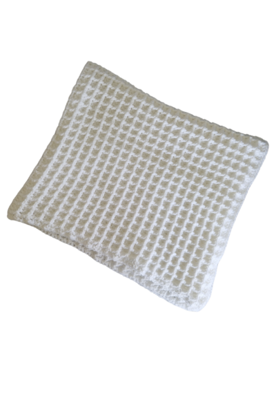 SilverdustUK Crochet Waffle Blanket White