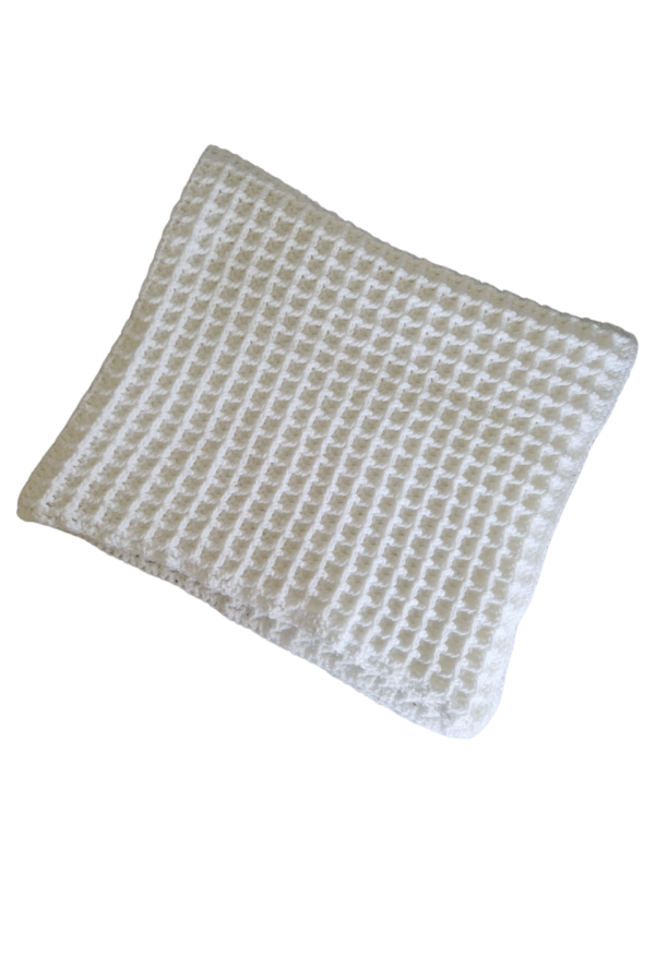 SilverdustUK Crochet Waffle Blanket White