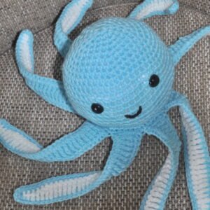 Crochet Octopus Toy | Blue /White