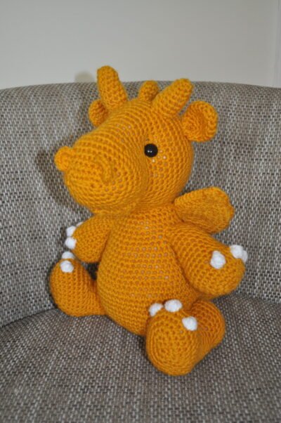 Crochet  Dragon Toy | Gold