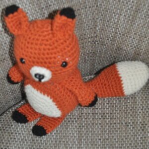 Crochet Fox Toy | White/Rust