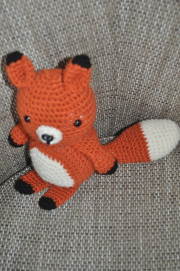Crochet Fox Toy | White/Rust