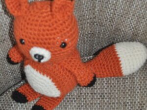 Crochet Fox Toy | White/Rust