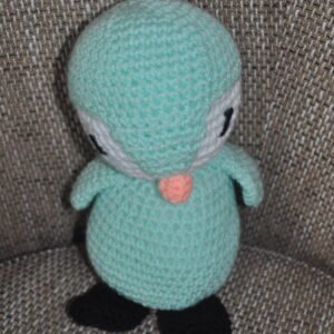 Crochet Penguin Toy | Mint/White