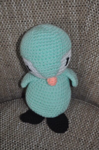 Crochet Penguin Toy | Mint/White