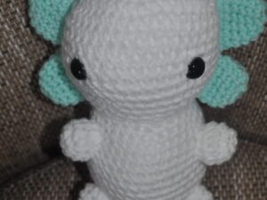 Crochet Axolotl Toy | Mint/White