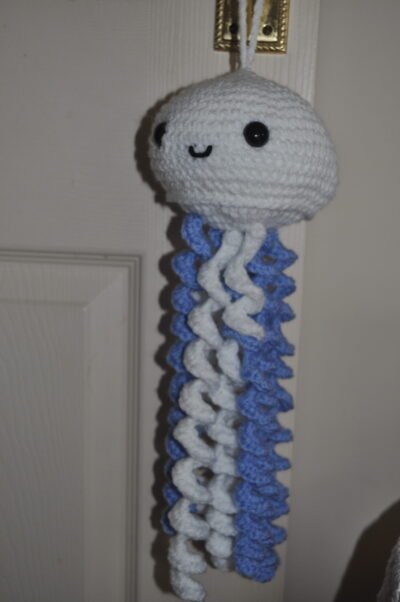 Crochet Jellyfish Toy | Blue/White