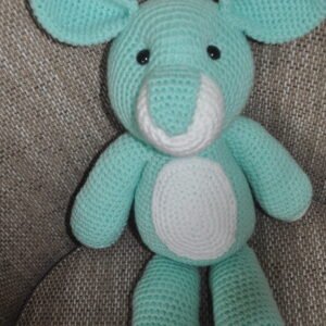 Crochet Large Bunny Toy | Mint /White