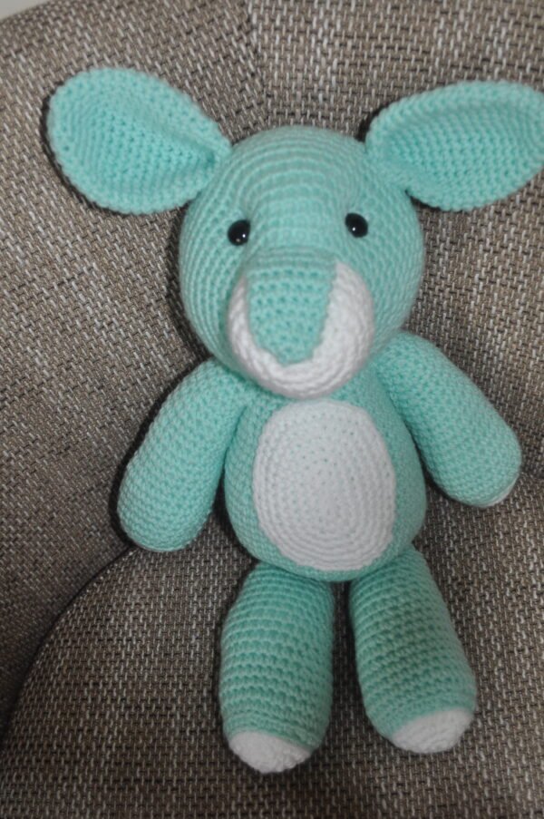 Crochet Large Bunny Toy | Mint /White