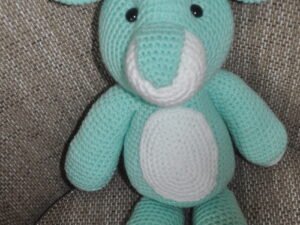 Crochet Large Bunny Toy | Mint /White