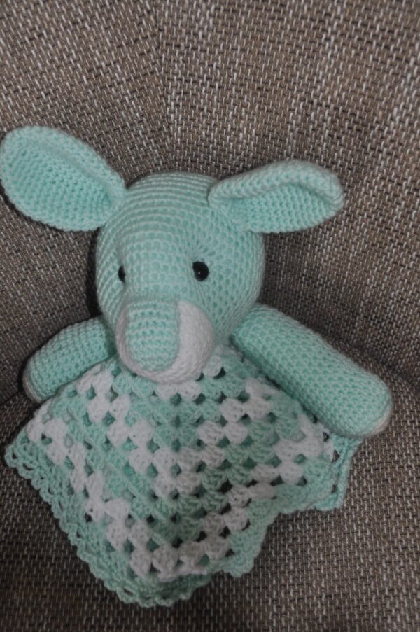 Crochet Rabbit Snuggle Blanket | Green-White