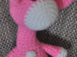 Crochet Giraffe Toy | Pink/White