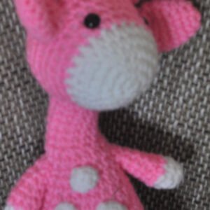 Crochet Giraffe Toy | Pink/White