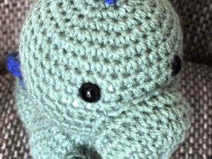 Crochet Baby Dinosaur Toy | Jade Green/Blue