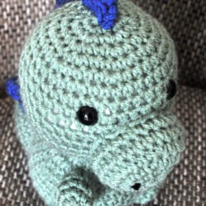 Crochet Baby Dinosaur Toy | Jade Green/Blue