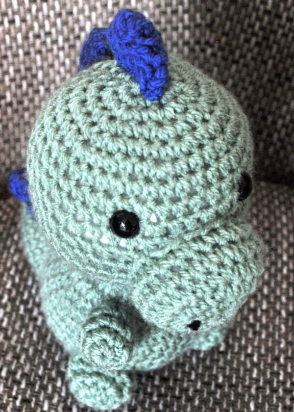 Crochet Baby Dinosaur Toy | Jade Green/Blue