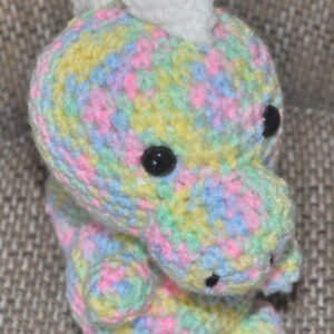 Crochet Baby Dinosaur Toy | Light Multi