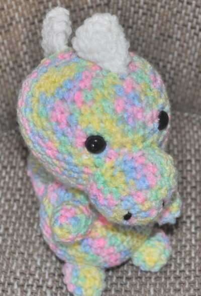 Crochet Baby Dinosaur Toy | Light Multi