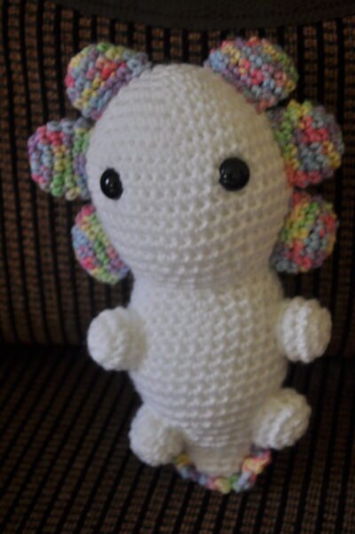 Crochet Axolotl Toy | Multi/White
