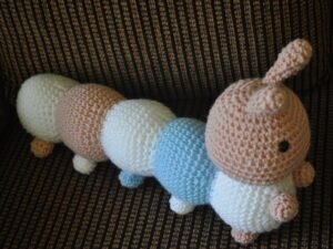 Caterpillar |white blue dusky pink