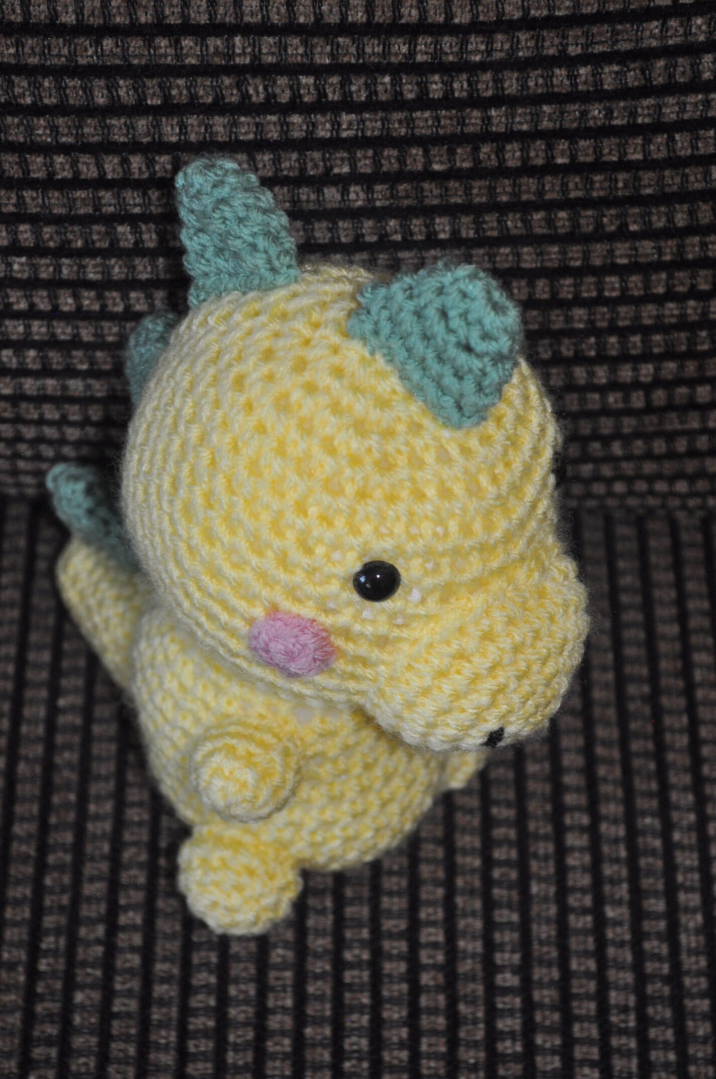 Crochet Baby Dinosaur Toy | Green/Lemon