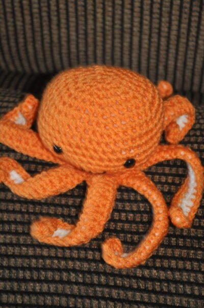 Crochet Baby Octopus Toy | sand/white
