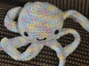 Crochet Baby Octopus Toy | light multi / white